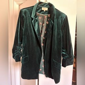 Green Velvet Blazer